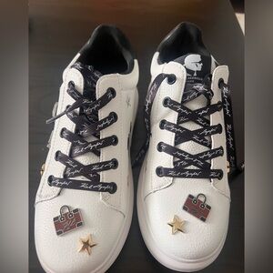 Karl Lagerfeld Black and White Logo Insole Sneakers